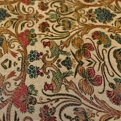 Beige Colour Poly Tussar Printed Fabric