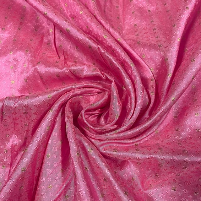 Pink Colour Pure Silk Zari Fabric