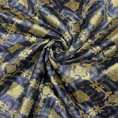 Blue Colour Pure Silk Zari Fabric