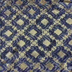 Blue Colour Pure Silk Zari Fabric
