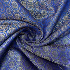Blue Colour Semi Brocade Fabric