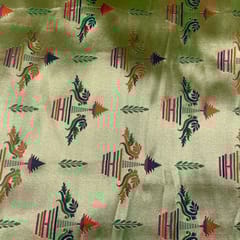 Green Colour Semi Brocade Fabric