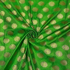 Green Colour Semi Brocade Fabric
