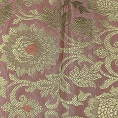 Peach Colour Semi Brocade Fabric