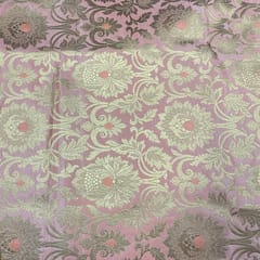 Peach Colour Semi Brocade Fabric