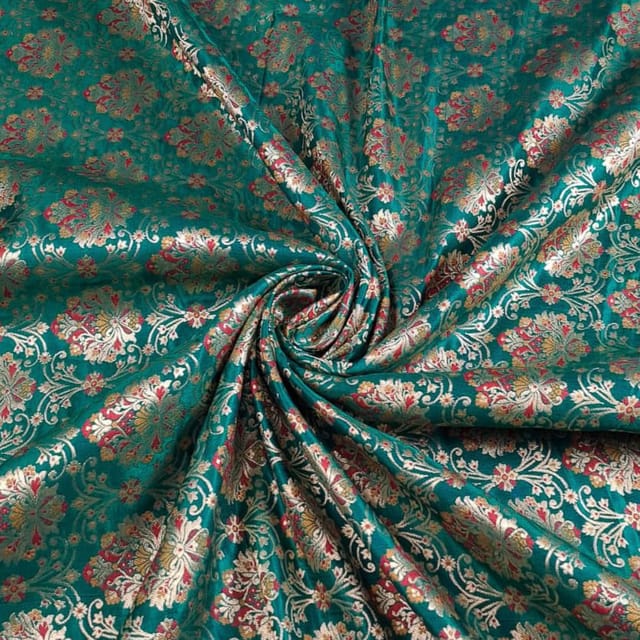 Green Colour Brocade Fabric