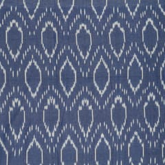 Blue Colour Cotton Ikat Fabric