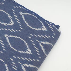 Blue Colour Cotton Ikat Fabric