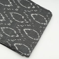 Grey Colour Cotton Ikat Fabric