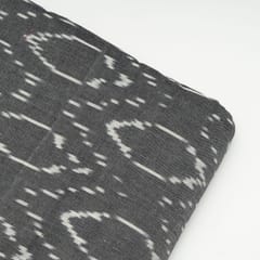 Grey Colour Cotton Ikat Fabric