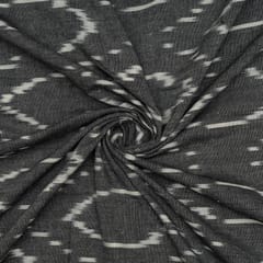 Grey Colour Cotton Ikat Fabric