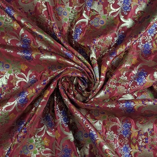 Maroon Colour Brocade Fabric