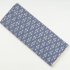 Blue with White Colour Cotton Ikat Fabric