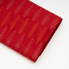 Red Colour Silk Ikat Fabric