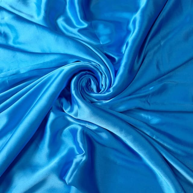 Sky Blue Colour Poly Satin Fabric (N86)