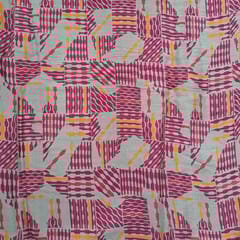 Majenta Colour Chiffon Printed Fabric