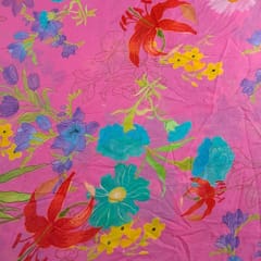 Pink Colour Georgette Printed Fabric