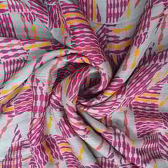 Majenta Colour Chiffon Printed Fabric