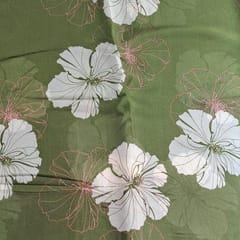 Green Colour Chiffon Printed Fabric