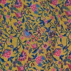 Mustard Colour Chiffon Printed Fabric