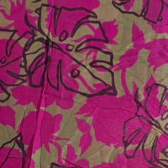 Majenta Colour Chiffon Printed Fabric