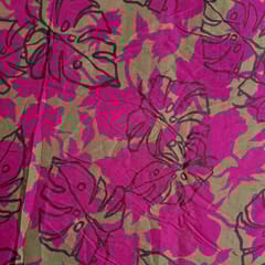 Majenta Colour Chiffon Printed Fabric