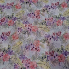 Multi Colour Chiffon Printed Fabric