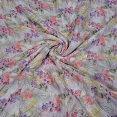 Multi Colour Chiffon Printed Fabric