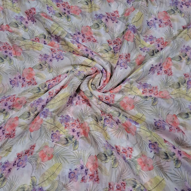 Multi Colour Chiffon Printed Fabric