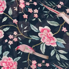 Multi Colour Georgette Printed Fabric