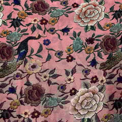 Pink Colour Chinon Chiffon Printed Fabric