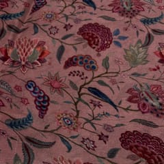 Onion Pink Colour Chinon Chiffon Printed Fabric