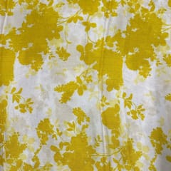 Yellow Colour Chinon Chiffon Printed Fabric