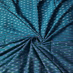 Black and Blue Colour Cotton Ikat Fabric