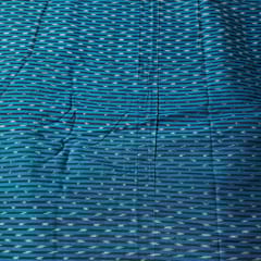 Black and Blue Colour Cotton Ikat Fabric