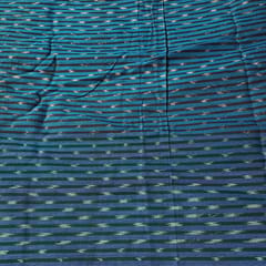 Black and Blue Colour Cotton Ikat Fabric