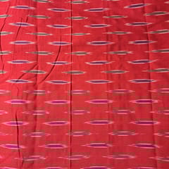 Red Colour Cotton Ikat Fabric