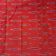 Red Colour Cotton Ikat Fabric