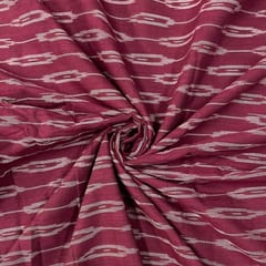 Wine Colour Cotton Ikat Fabric