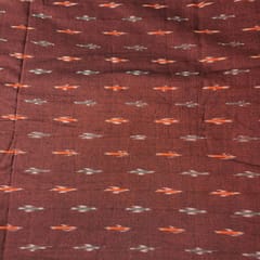 Brown Colour Cotton Ikat Fabric