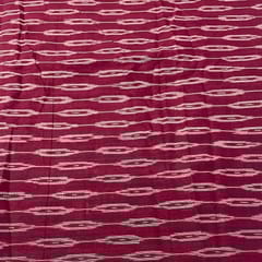 Wine Colour Cotton Ikat Fabric