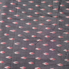 Grey Colour Cotton Ikat Fabric