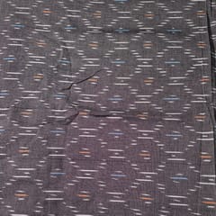 Grey Colour Cotton Ikat Fabric