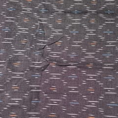 Grey Colour Cotton Ikat Fabric