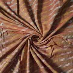 Orange Colour Cotton Ikat Fabric