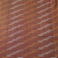 Orange Colour Cotton Ikat Fabric