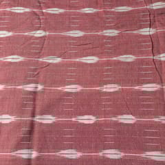 Onion Pink Colour Cotton Ikat Fabric