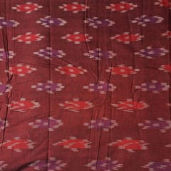 Maroon Colour Cotton Ikat Fabric