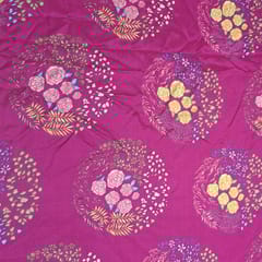 Pink Colour Pure Crepe Printed Fabric