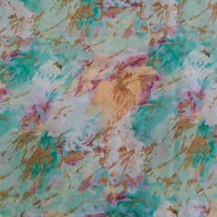 Multi Colour Shimmer Georgette Printed Fabric